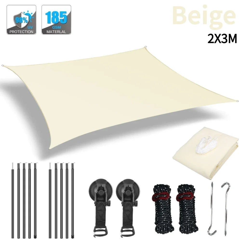 Toldo para autos para van campervan, vehículo de caravana 2x3M 2x4M, techo impermeable para campamentos al aire libre, velas de sombra para campamentos al aire libre