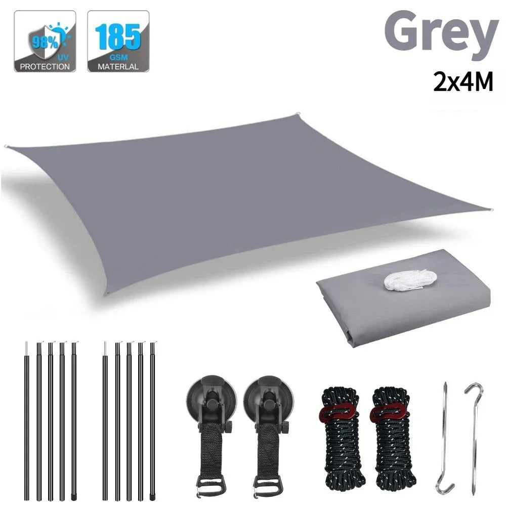 Toldo para autos para van campervan, vehículo de caravana 2x3M 2x4M, techo impermeable para campamentos al aire libre, velas de sombra para campamentos al aire libre