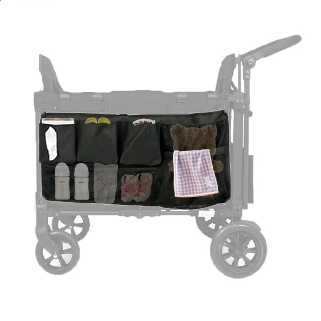 Carrito de campamento al aire libre Almacenamiento lateral Bolsa de malla Carrito de picnic Bolsa lateral Múltiples bolsillos Plegable para carrito Organizador de tela Oxford