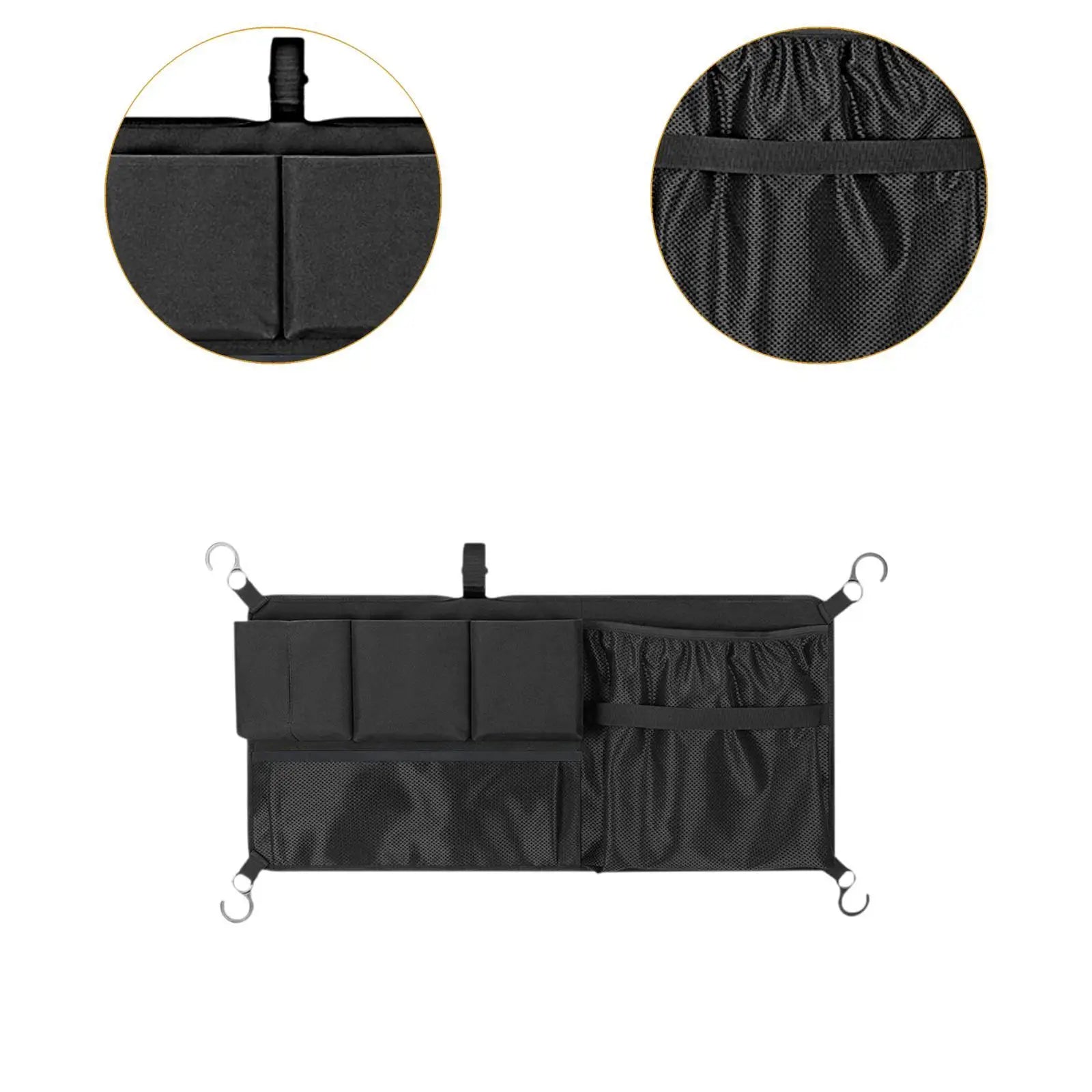 Carrito de campamento al aire libre Almacenamiento lateral Bolsa de malla Carrito de picnic Bolsa lateral Múltiples bolsillos Plegable para carrito Organizador de tela Oxford