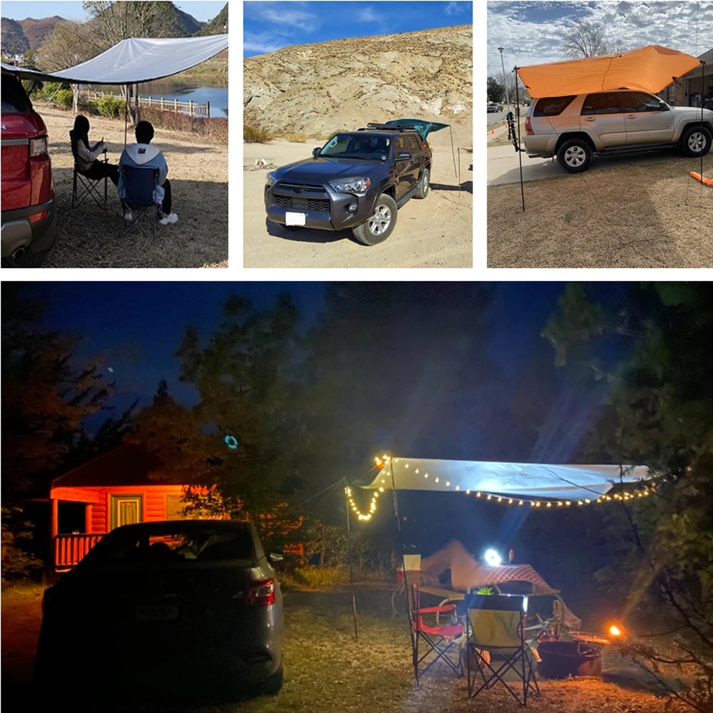 Toldo para autos para van campervan, vehículo de caravana 2x3M 2x4M, techo impermeable para campamentos al aire libre, velas de sombra para campamentos al aire libre