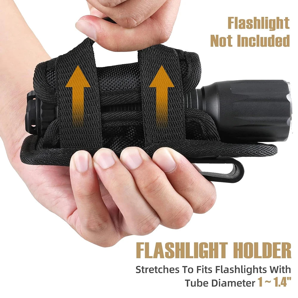Funda para linterna táctica, portasopletes para soplete molle, bolsa de cintura para herramientas EDC, accesorios para acampar al aire libre y caza
