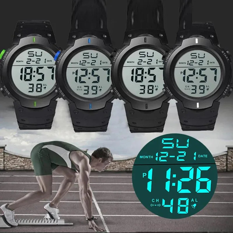 Reloj deportivo digital LED para hombres — Multifunción y resistente